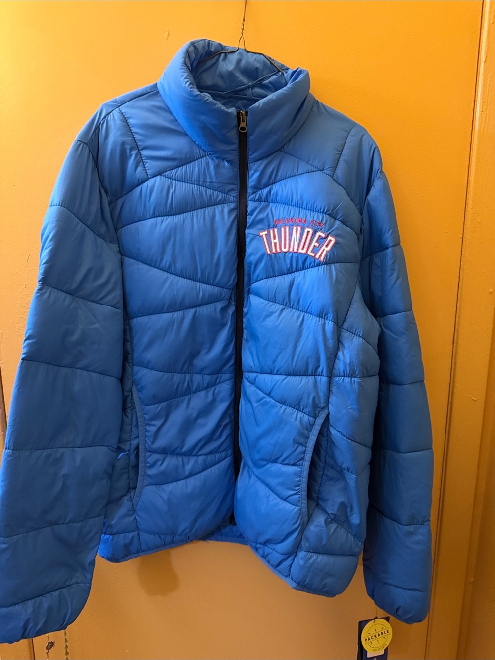 NBA Thunder Men's Blue Puffer Jacket
